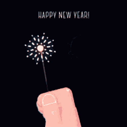 Happy New Years Eve Sparkling Stick Moving Hand GIF