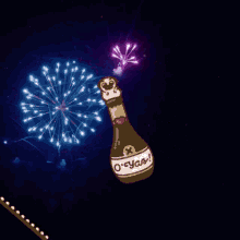 Happy New Years Eve Wine Bottle Animation GIF