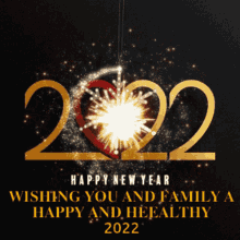 Happy New Years Eve Wishing You Healthy 2022 GIF