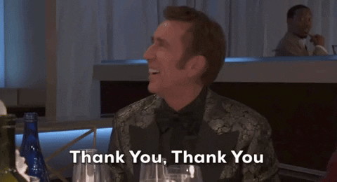 Happy Nic Cage Saying Thank You GIF
