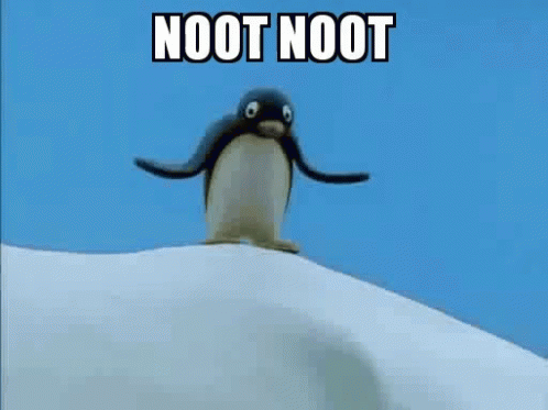 Happy Noot Noot With Snowman GIF