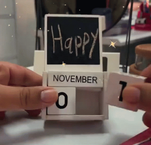 Happy November 1St Wooden Calendar GIF