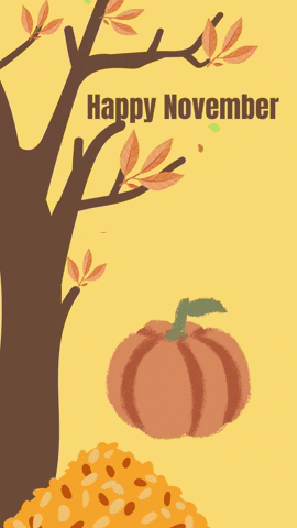 Happy November Autumn Leaves GIF