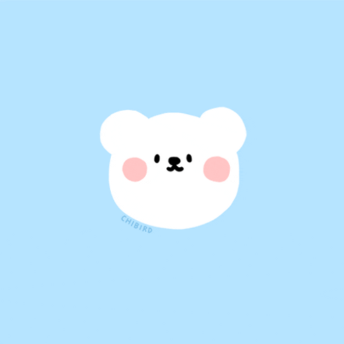 Happy November Cute White Bear Head GIF
