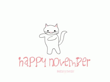 Happy November Greeting Dancing Cat GIF