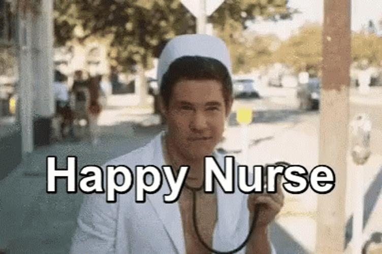 Happy Nurse Walking Man GIF