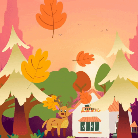 Happy October Deer Animation GIF