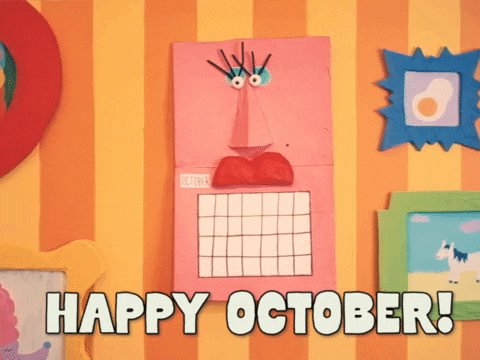 Happy October Talking Calendar GIF