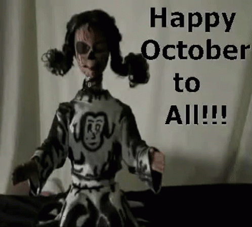 Happy October To All Spinning Head Doll GIF