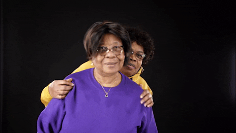 Happy Old Lady Pair Playful Dancing GIF