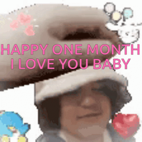 Happy One Month I Love You Baby Greeting GIF