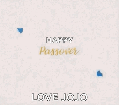 Happy Passover Card Blue Star Flowers