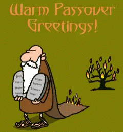 Happy Passover Moses Tablet Burning Bush GIF