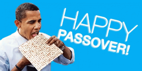 Happy Passover Obama Eating Matzo Bread GIF