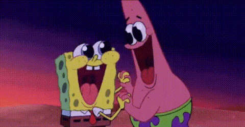 Happy Patrick Boo With Spongebob GIF