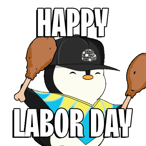 Happy Penguin Drumstick Labor Day Weekend GIF