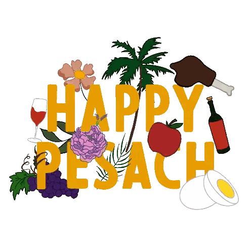 Happy Pesach Poster With Palm Tree