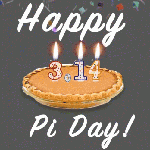 Happy Pi Day Pie With Candle GIF