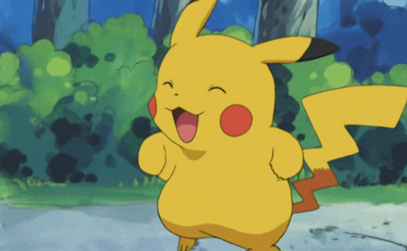 Happy Pikachu Hopping GIF