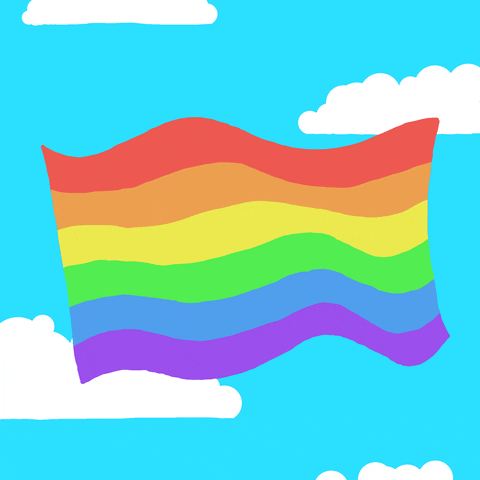 Happy Pride Month Flag Blue Sky GIF