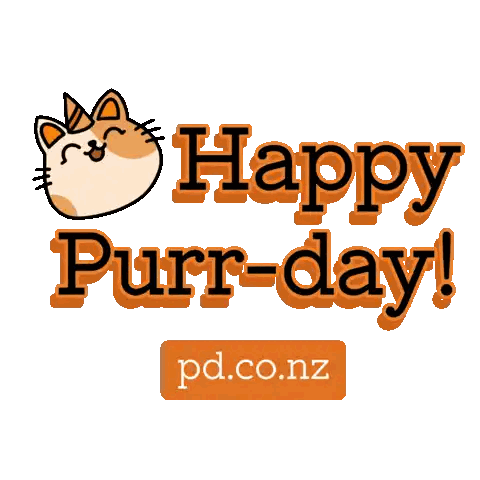 Happy Purr-Day Cat Sticker