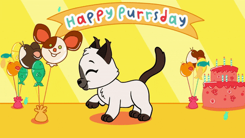 Happy Purrsday Animated Cute Cat GIF