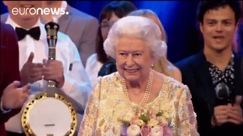 Happy Queen Elizabeth Bouquet GIF
