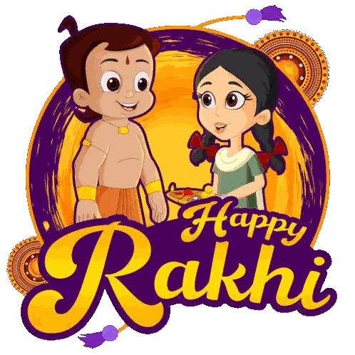 Happy Rakhi Cartoon Boy and Girl