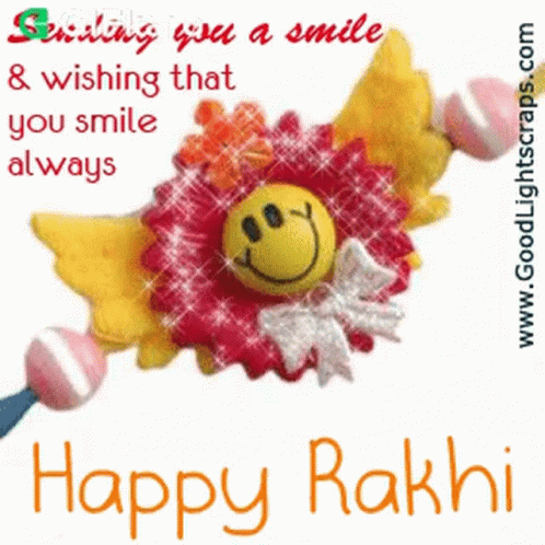 Happy Rakhi Greeting Card With Smiley Face