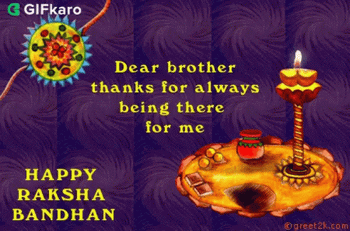 Happy Raksha Bandhan Card Purple Background