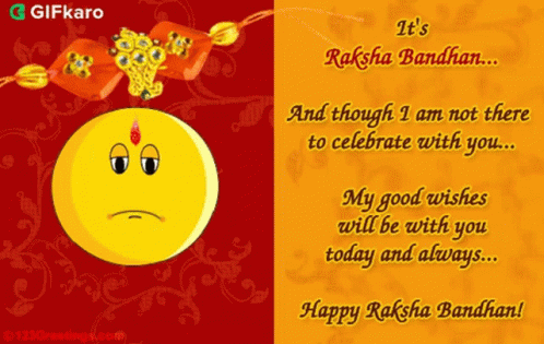 Happy Raksha Bandhan Card With Sad Face