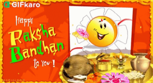 Happy Raksha Bandhan Card With Smiley Face