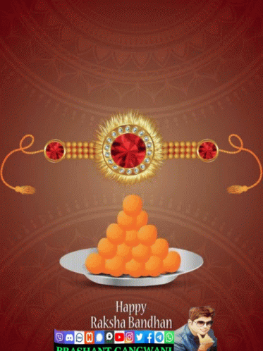 Happy Raksha Bandhan Greeting Card With Sweets