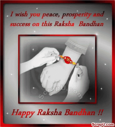 Happy Raksha Bandhan Greeting Couple Holding Hands