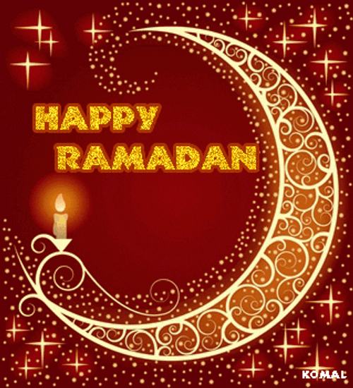 Happy Ramadan Lighted Moon GIF