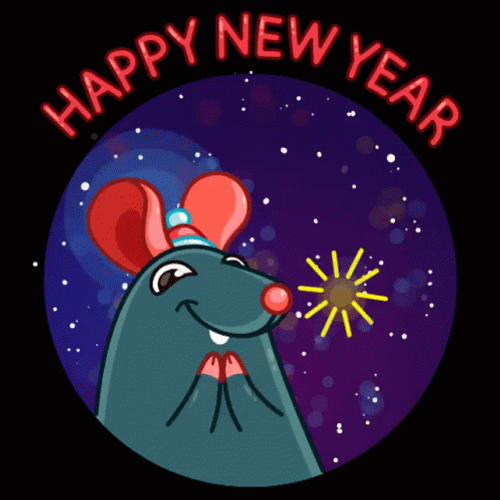 Happy Rat Cute Happy New Year GIF 