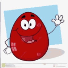 Happy Red Egg Giddyap Waving GIF