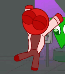 Happy Red Rainbow Friends GIF