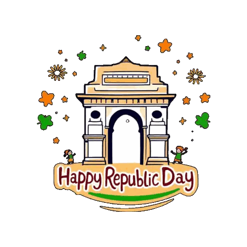 Happy Republic Day Card With India Gate