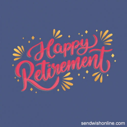 Happy Retirement Adorable Text GIF