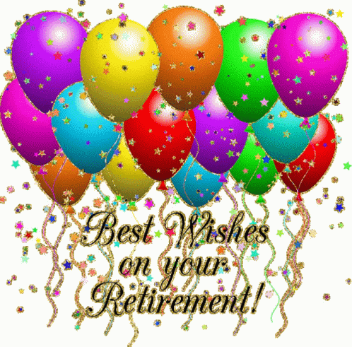 Happy Retirement Colorful Balloons GIF