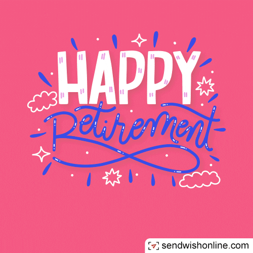 Happy Retirement Colorful Text GIF