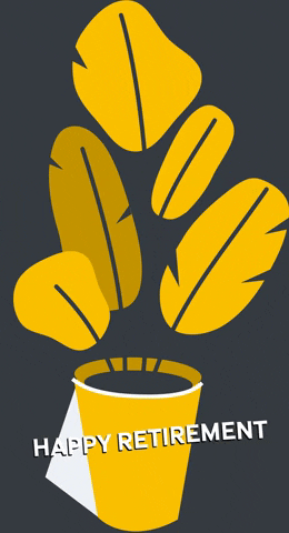 Happy Retirement Yellow Plant GIF