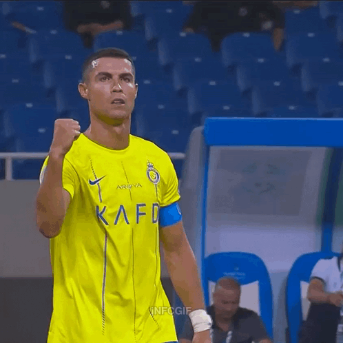 Happy Ronaldo Al Nassr Gesture Fight Faster GIF