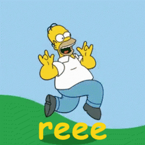 Happy Running Homer Simpson Reeee GIF