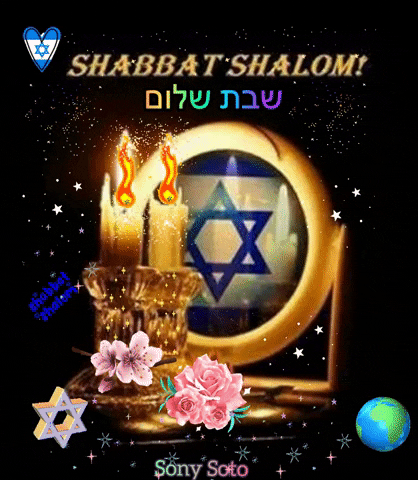 Happy Sabbath Fire In Dark GIF