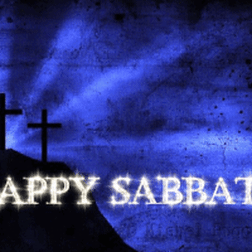 Happy Sabbath Sparkling Text GIF