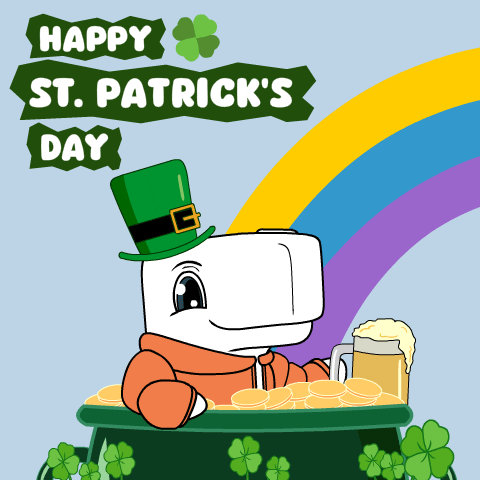 Happy Saint Patricks Day Ordinary Whale Drinking GIF