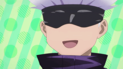 Happy Satoru Gojo Wearing Blindfold GIF