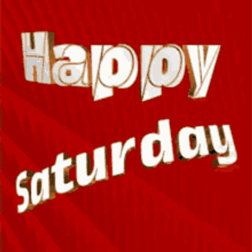 Happy Saturday Animated Text Greeting GIF 